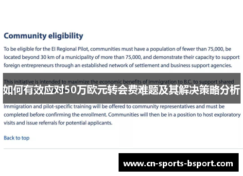 如何有效应对50万欧元转会费难题及其解决策略分析